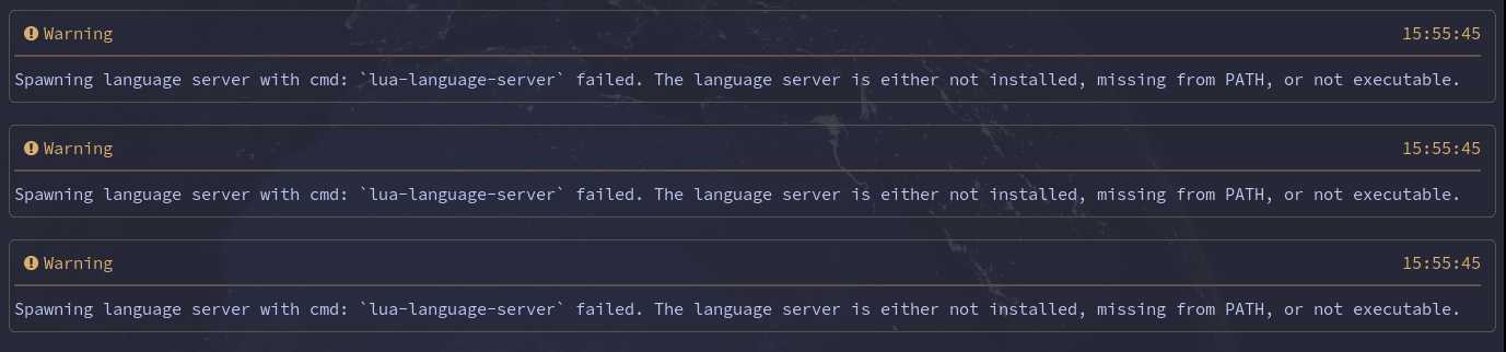 nvim 报错: lua language server